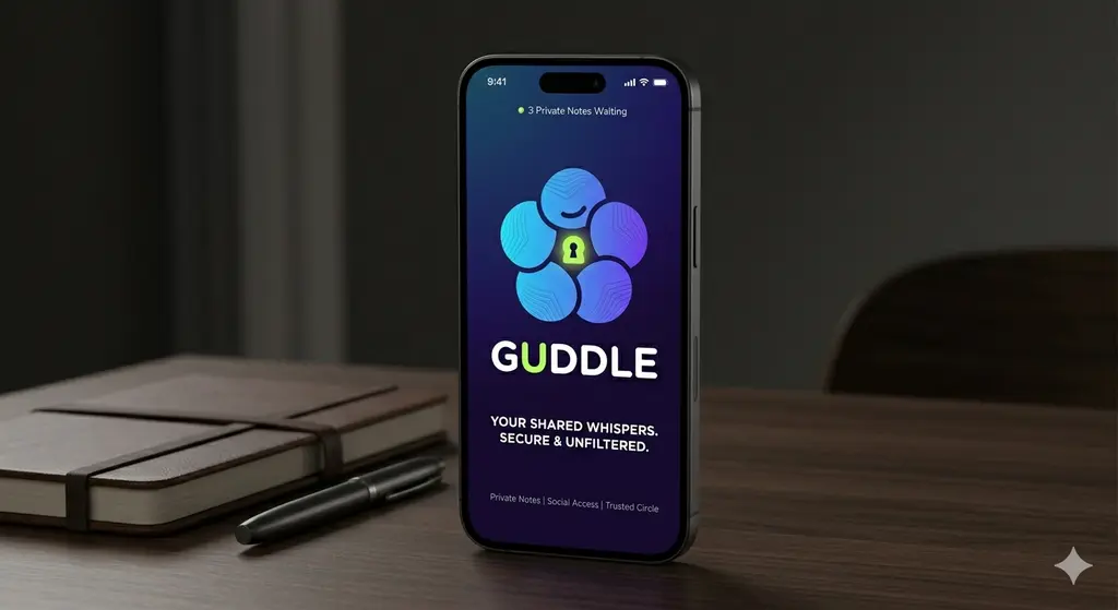 Private notes notebook icon with a glowing lock