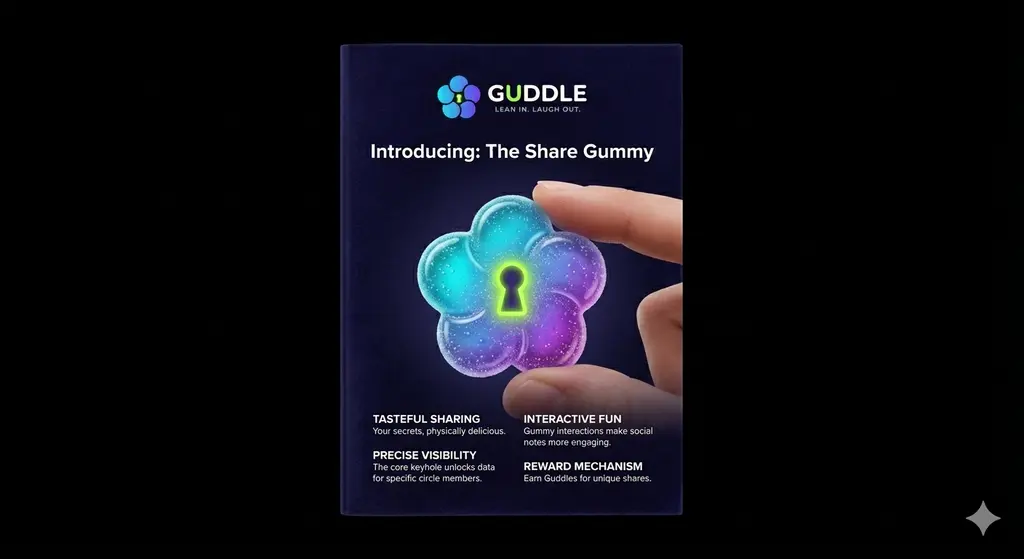 The Share Gummy — translucent crystal-keyhole capsule